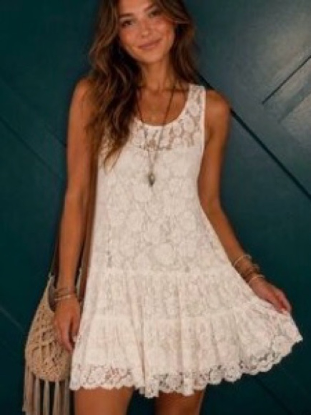 Free People Sunflower Sleeveless A Line Mini Dress Ruffle Hemline fairy milkmaid